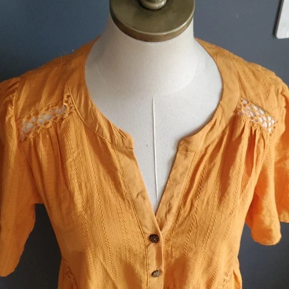 Knox Rose woman's orange buttondown dress size M - Picture 5 of 14